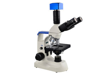 China Microscopio blanco del laboratorio médico, visera del yelmo de los agujeros del microscopio 4 del laboratorio de ciencia proveedor